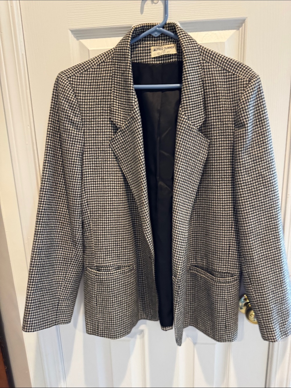 Alfred Dunner Black and White Houndstooth Blazer